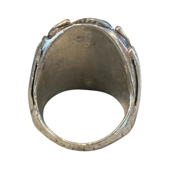 Native American Navajo Richard Begay Sterling Silver Turquoise Ring 10.25 - Picture 4 of 14